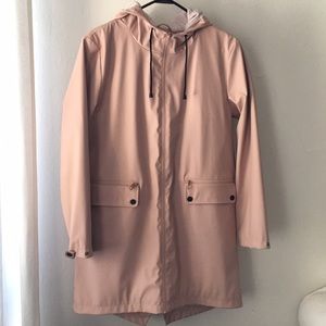 Zara hooded raincoat in blush